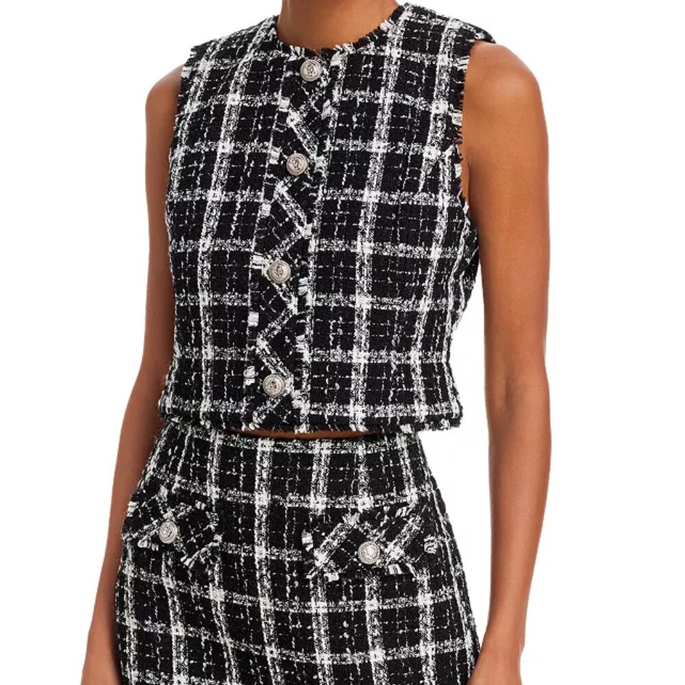French Connection Windowpane Tweed Vest Top - NWT